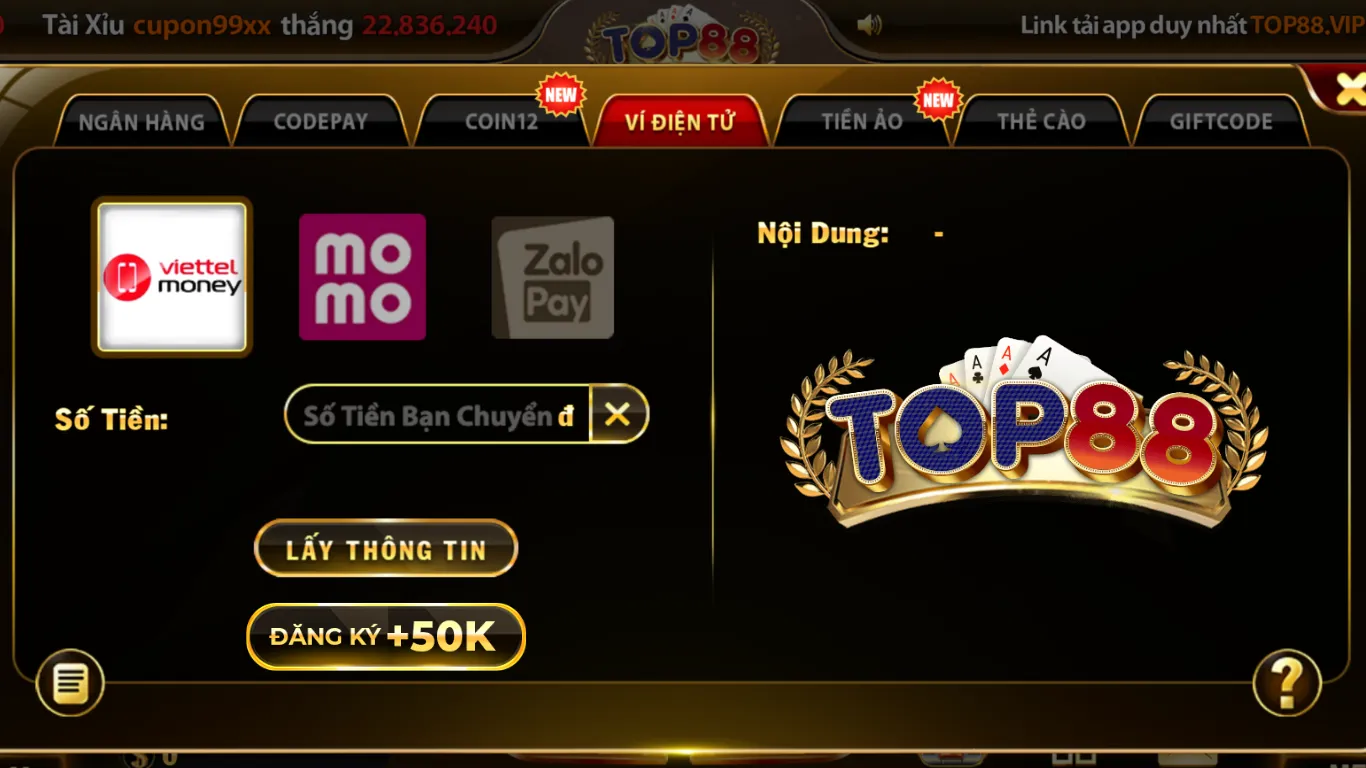 Hướng Dẫn Nạp Tiền Top88 Chi Tiết Nhất Cho Các Thành Viên Những lưu ý của hướng dẫn nạp tiền Top88