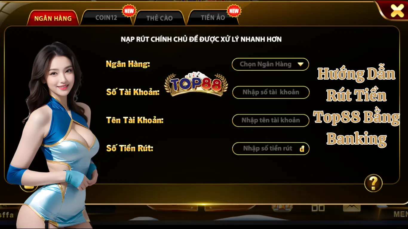 Hướng Dẫn Rút Tiền Top88 Bằng Banking – Nhanh Và An Toàn Hướng dẫn rút tiền Top88 bằng banking chi tiết